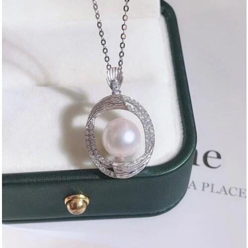 Fashion 925 Sterling Silver Pendant Base Settings Mountings Findings Parts for Pearl Crystal Jade Agate Beads Stones 5pcs/lot