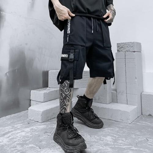 Streetwear Summer Men Casual Shorts Hip Hop Ribbons Mens Shorts 2020 New Knee Length Bermuda Beach Shorts For Man M-XXXL
