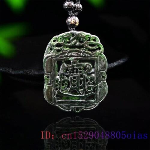 Jade Pixiu Pendant Necklace Black Green Amulet Gemstone Charm Jewellery Natural Fashion Gifts Chinese Carved