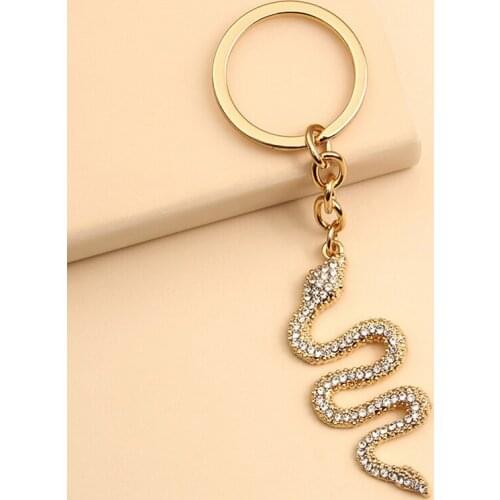 New Arrival Crystal Snake Key Chain Women Girl Animal Snake Key Ring Gift for Love Friend Fashion Accessories