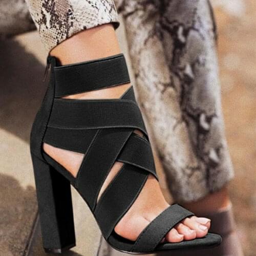 New Style Fashion Ladies Summer Sexy High Heel Party Shoes Ladies Open Toe Thick With Womens High Heels Sandal