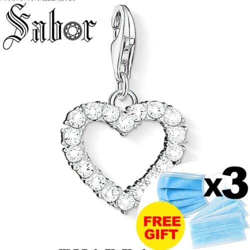 Silver plated Romantic Heart Pendant Charm Trendy Jewelry Gift for Women Fit Bracelet Chain Necklace thomas