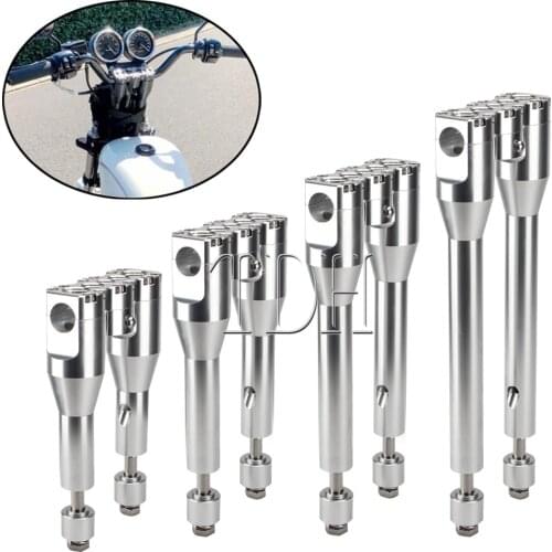 1-1/8" CNC Silver Motorcycle HandleBar Riser Clamp Kit 28mm For Harley Road Electra Glide Street Bob Fatboy FLHX FLTR FLHR FLHT