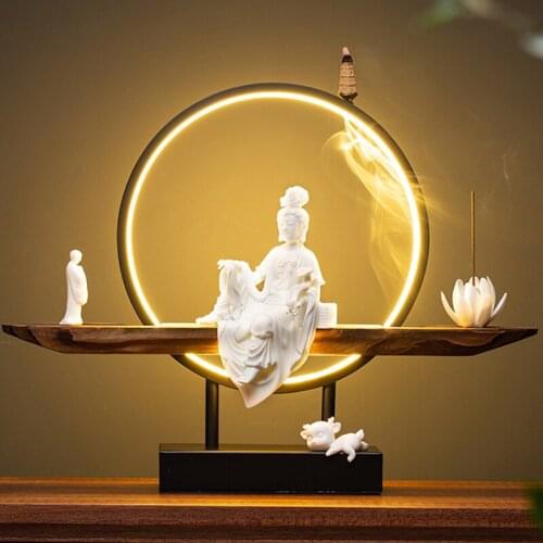Guanyin porch light buddhist meaning furnishing articles Backflow censer furnishing articles New Chinese style style home decore