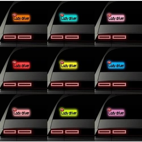 Caution Lady Driver Reflective Sticker for Women Girl New Driver Car Styling Body Bumper Safety Warning Sign Stickers & Decals