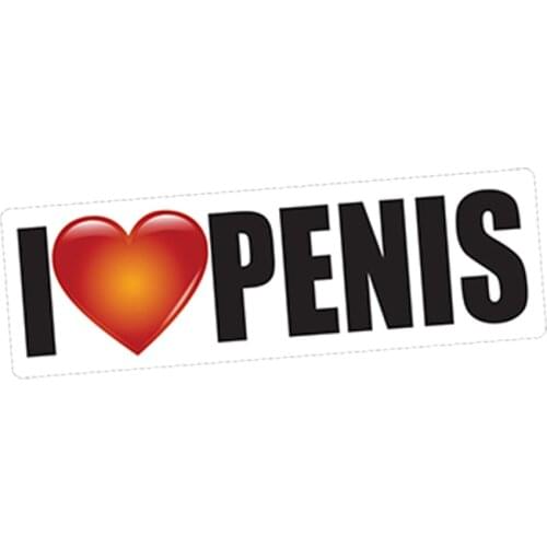 SZWL I LOVE PENIS Decal Personality Car Sticker Joke PRANK Funny Gay Fun Stickers Waterproof Vinyl for Bumper Jdm,13cm*4cm