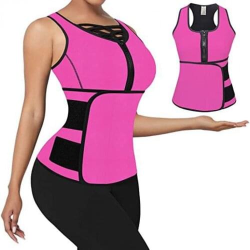 Waist Trainer For Women Vest Workout Neoprene Sauna Sweat Suit Zipper Trimmer Belly Slimming Shapewear Corset Tummy Fat Burner