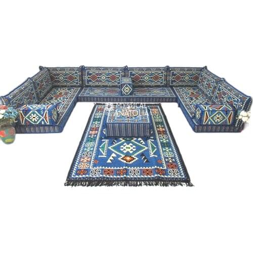 U Shape Arabic Floor Seating Sofa Majlis Cushions Oriental Jalsa Bench Area Traditional Arab Sofas Furniture Toshak Arabian