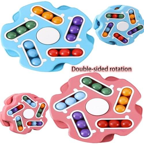 Autism Intelligence Finger Small Rotating Magic Bean Double-sided Rotating Decompression Fingertip Toy Spinner Sensory Toys