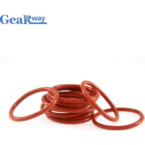 Gearway O Ring Seal Gasket 2.65mm CS Red Silicon O-Ring Seal 41.2/42.3/43.7/45/63/65mm ID VMQ 55SH Hardness O Ring Sealing