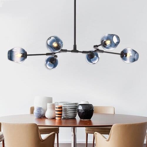 Vintage Nordic Chandelier For Living room decoration Bed Dining room Black/gold Loft Industrial E27 Modern Chandelier Lighting