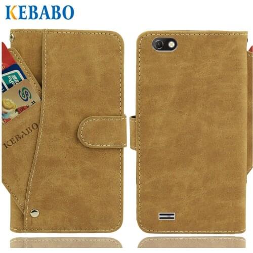 Vintage Leather Wallet Irbis SP514 Case 5" Flip Luxury 3 Front Card Slots Cover Magnet Stand Phone Protective Bags