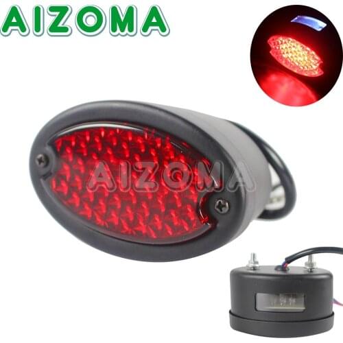 12V LED Motorcycle Rear Tail Stop Lamp Tail Light Braking Light For Harley Shovelhead Softail Chopper Bobber Cat Eye Rear Lamp