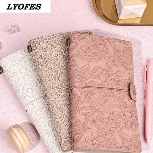Travel Notebook Retro European Style Lace Carved Girl A6 Portable Student Fresh Diary Notebooks Diary Notebooks and Journals