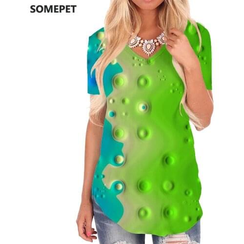 SOMEPET Abstract T-shirt women Graphics T-shirts 3d Creativity V-neck Tshirt Art Shirt Print Womens Clothing Punk Rock Printed