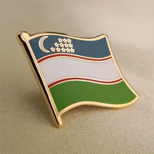 Soft Enamel Uzbekistan Uzbek Flag Lapel Pins
