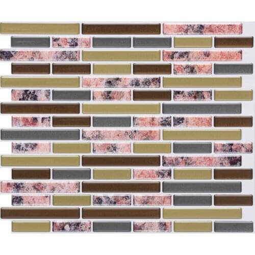 10-Sheet Peel and Stick Self Adhesive Removable Stick On Kitchen Backsplash Bathroom 3D Wall Sticker Wallpaper Tiles 250*250mm