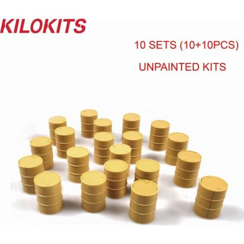 10 Sets 20PCS 1/72 Military Fuel Drum Unpainted Dioramas Wargame Battleboard Toy Hobby Model Building Accessories Kits