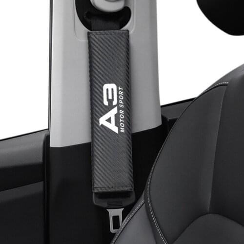 2pcs/set Carbon fiber Seat belt Shoulder Pads covers emblems for Audi A3 A4 Q3 Q5 Q7 S8 TT Car-styling