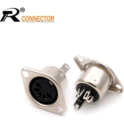 20PCS 5 PIN DIN Panel Mount 5 Pole DIN Female Jack Socket Solder Metal DIN Chassis Wire Connector