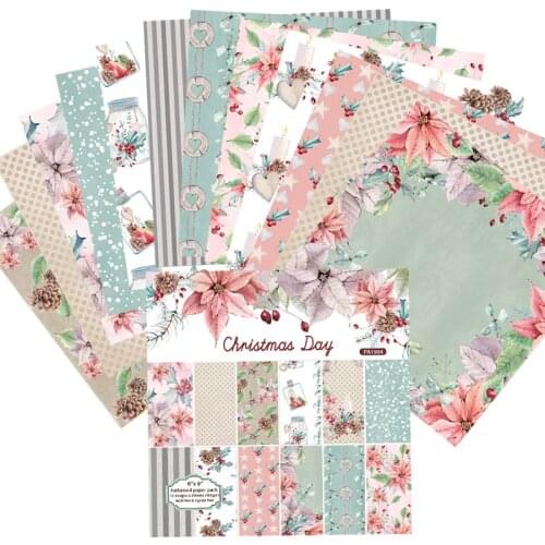 24pcs/Set Christmas Day Patterned Paper Pad Pack Background Cardstock Scrapbooking Pack Handmade Craft Paper Card DIY Decoration