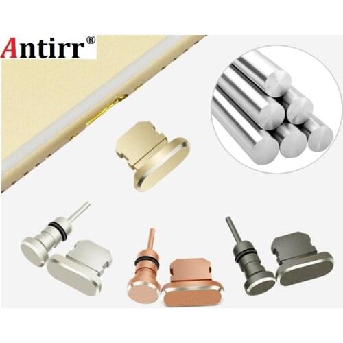 2in1 Siancs Aluminium Alloy Dust Plug charge port Plug Earphone Jack Dust Plug Dustproof Cap Gadget for IPhone 5 5s 6 6s 7 8 X