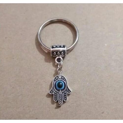 30pcs/lot Hamsa Fatima Hand keychain Evil Eye Key ring For Bag Key Holder Charm pendant Car Key Chains Key Ring Women & Men