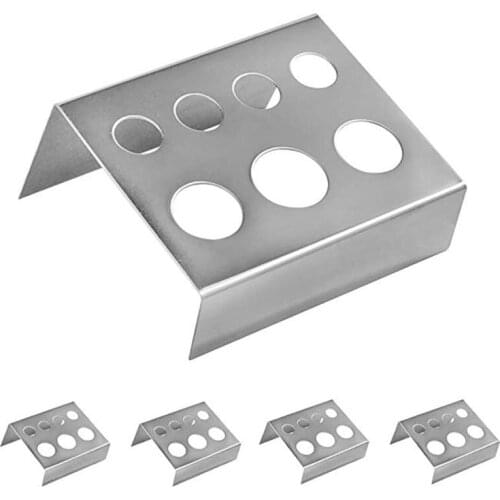 5PCS Tattoo Ink Cup Holder Stand Professional 7 Holes Stainless Steel Tattoo Ink Cup Pigment Cap Holder for Makeup Accessories