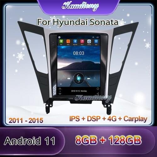 Kaudiony 10.4" Tesla Style Android 10.0 Car Radio For Hyundai Sonata 8 Car Multimedia Player Auto GPS Navigation DSP 2011-2015