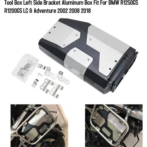 4.2-Liter Large Motorcycle Tool Box Aluminum Storage Left Side Bracket Fit For BMW R1250GS R1200GS LC & Adventure 2002 2008 2018