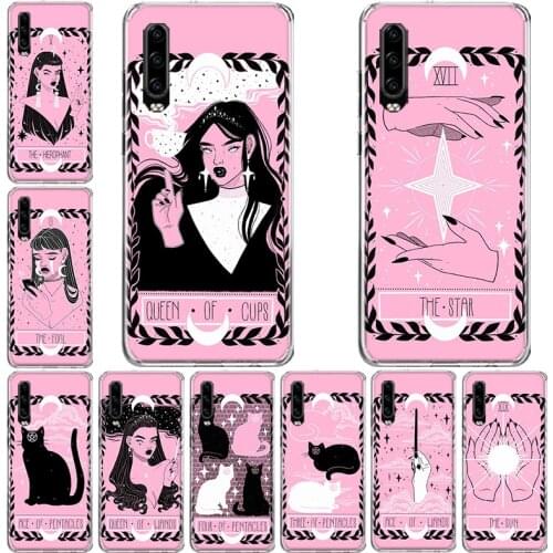 Pink Witches Moon Tarot Mystery Phone Case For Huawei P10 P20 P30 P40 Mate 30 20 10 Lite Pro P Smart Z Plus 2019 2018 Cover Coqu
