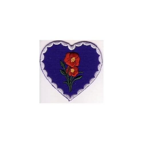 Cheap patches embroidery No Minimum Lower price Flower Heart Embroidery Patch Applique hot sales Custom Embroidered Patches