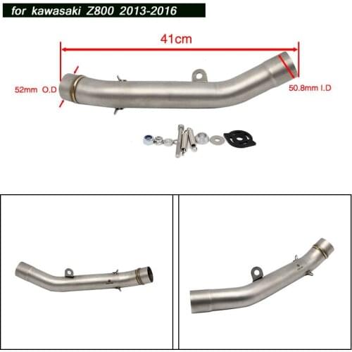 2013 2014 2015 2016 Motorcycle Stainless steel Middle Pipe 50.8mm Silencer System Silp on for Kawasaki Z800