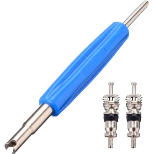 1 pcs Dual Ended Wheel Tyre Valve Key Remover Removal Tool with 2 Cores Auto Truck Bicycle Wheel Repair Remove Tool