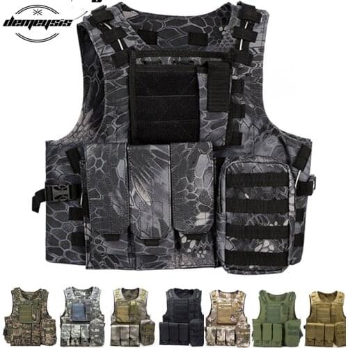 Camouflage Tactical Veat Outdoor Hunting Military CS Wargame Combat Vests Body Armor Molle Plate Carrier Vest