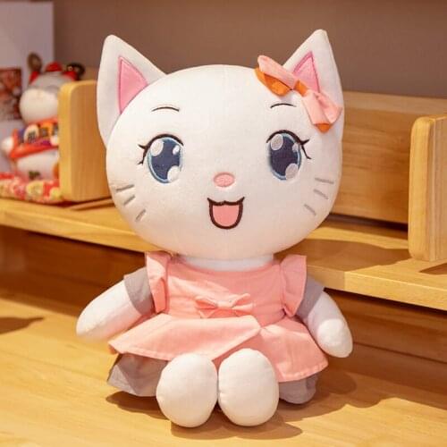 Kawaii Cat Toy Soft Stuffed Animals Crossing Plushie Cartoon Kitty Pillow Cute Cats Doll Valentines Day Gifts For Girls Kids