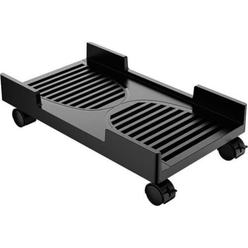 Computer Stand with 2 Locking Wheels and 2 Swivel Casters for Desktop Tower, Printer and Home Office Desk