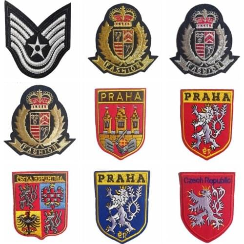 Fine Stripes Patches for Clothing Iron on Patches Military Mixed Embroidery Patch Applique Badges stickers for clothes Parches