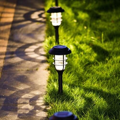 Solar Power Garden Light Cover Inserted Plastic Small Tube Lawn Path Light Waterproof Warm White Energy Saving