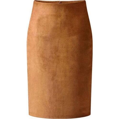 Lanxirui Suede Pencil Skirts