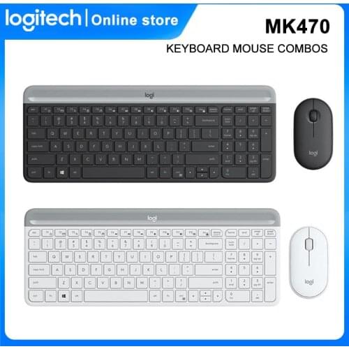Logitech MK470 Keyboard Mouse Combos 1000DPI Optical Mouse Set for PC 2.4G Ultra-thin Silent Set