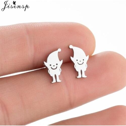 Tiny Stainless Steel Earrings for Women Kids Geometric Statement Abstract Clown Smile Face Earring Funny Jewelry Girls Studs