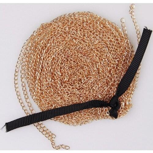 1.2x5x8mm Metal Necklace Chain Gold/Rose Gold Colors 5m/lot Bulk Fit Bracelets Findings Metal Link Chain