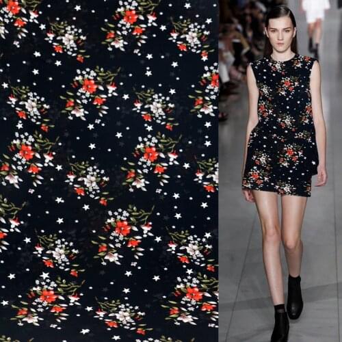 New Printed Small Floral Chiffon Fabric For Suspender Dress Fashion Clothing Designer Fabric