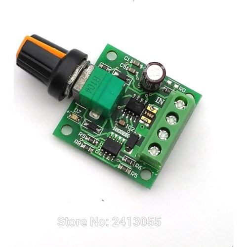 DC New 1.8V 3V 5V 6V 12V 2A Low Voltage Motor Speed Controller PWM 1803B (Potentiometer with switch)