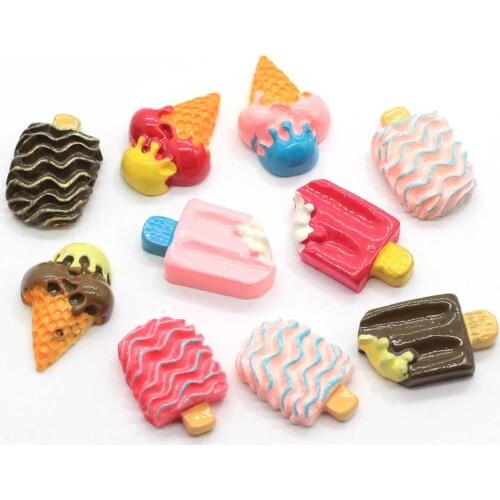 Bulk Resin Charms Cartoon Popsicle Flatback Kawaii Ice Cream Colorful Jewelry Ornament Scrapbook Embellishment Diy Accessory