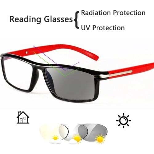 Transition Photochromic Reading Glasses Men Women Hyperopia UV protection Presbyopia Eyeglasses with Diopter 150 250 Full Frame