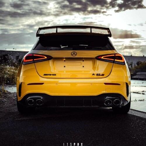 Suitable 2013-2020 for Mercedes-Benz W176 W177 Hatchback A-Class A180 A200 A250 A260 and A45 AMG ABS plastic black rear spoiler