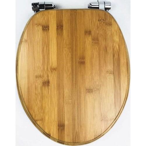 Universal buffer toilet seat cover,Solid wood bamboo toilet seats lid,High quality thicken bamboo Slow-Close toilet seats