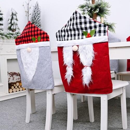 Christmas Chair Cover Santa Claus Christmas Decorations for Home Party Christmas Ornament Chair Set New Year Decor High Quality